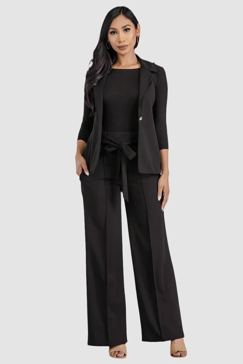 Lina Sleeveless Vest Pant Set