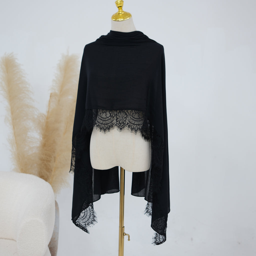 Lace Trim Modal Hijab