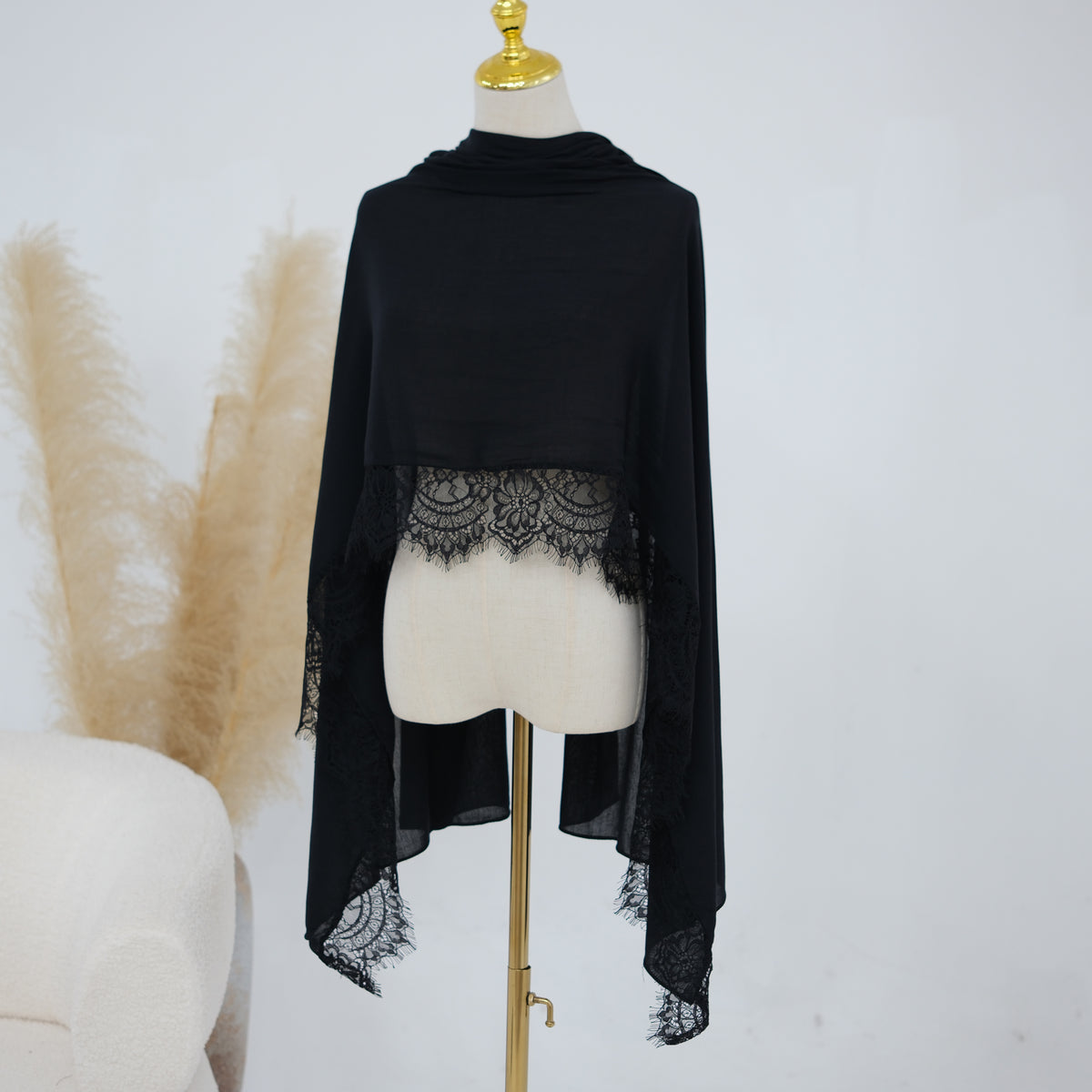 Lace Trim Modal Hijab
