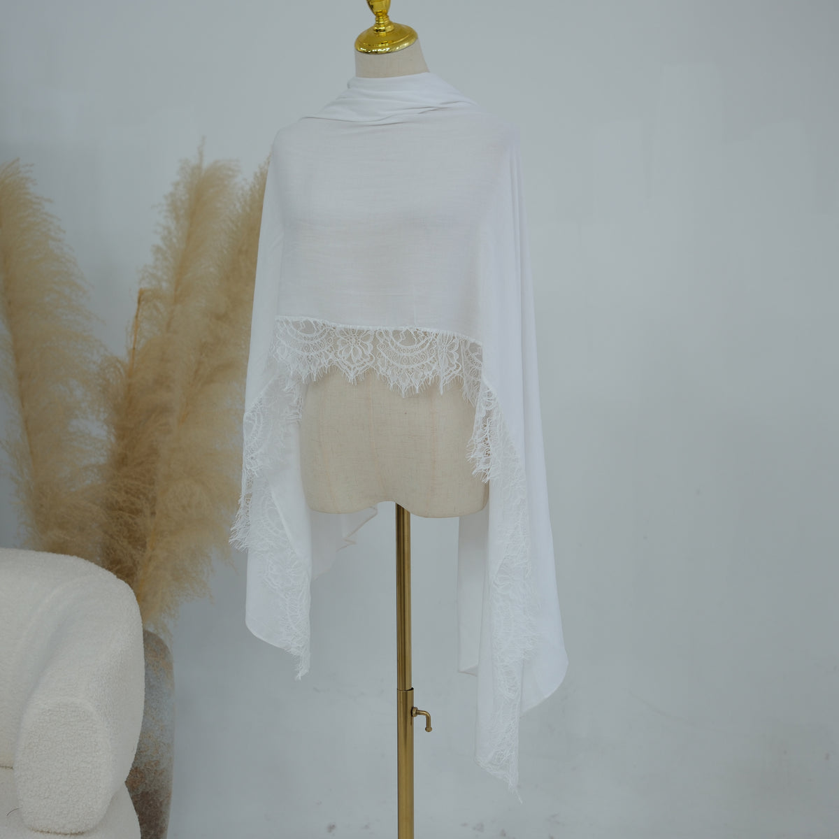 Lace Trim Modal Hijab