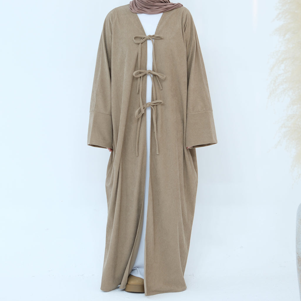 Rawan Corduroy Open Abaya
