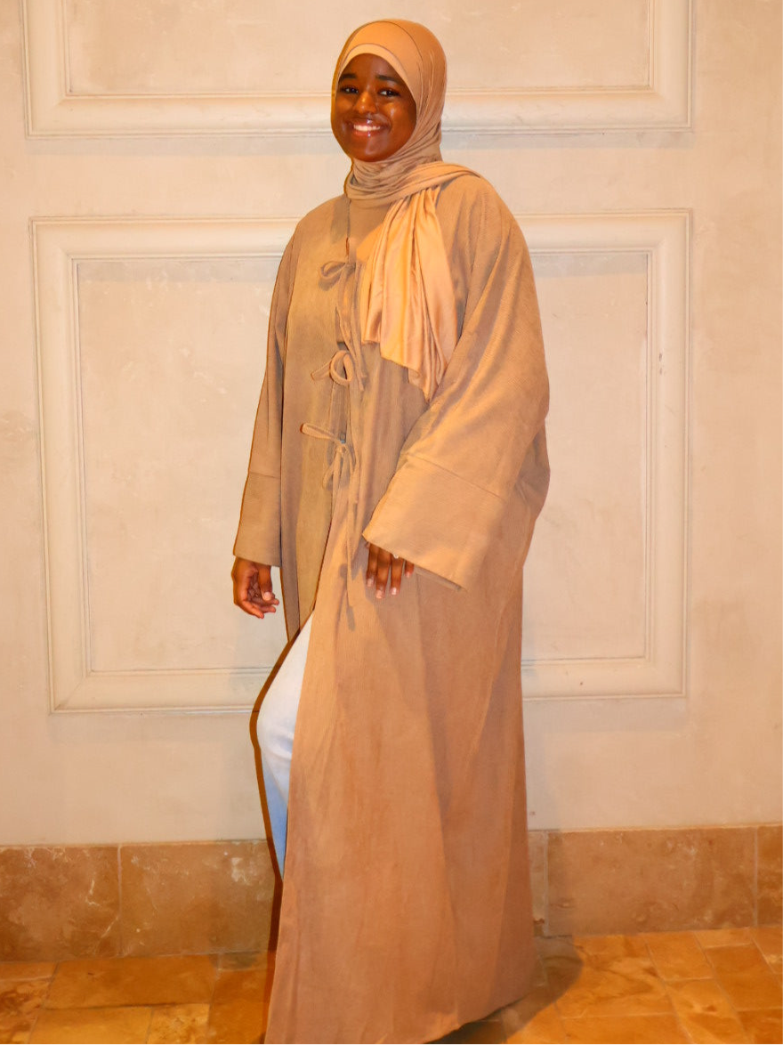 Rawan Corduroy Open Abaya