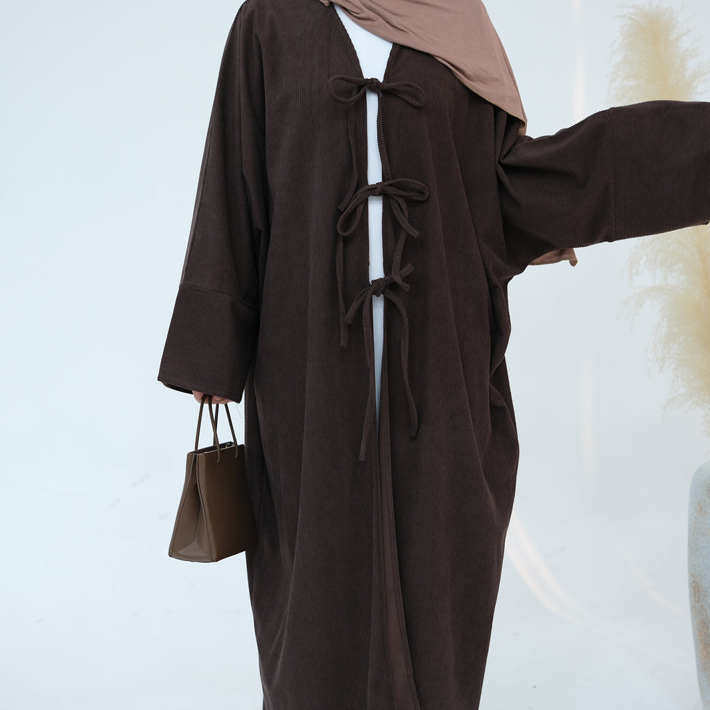 Rawan Corduroy Open Abaya