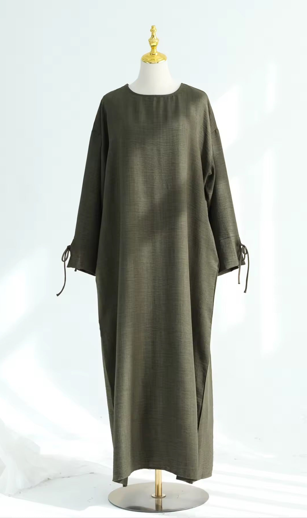 Rihla Ribbon Sleeve Abaya- Wide Fit Maxi