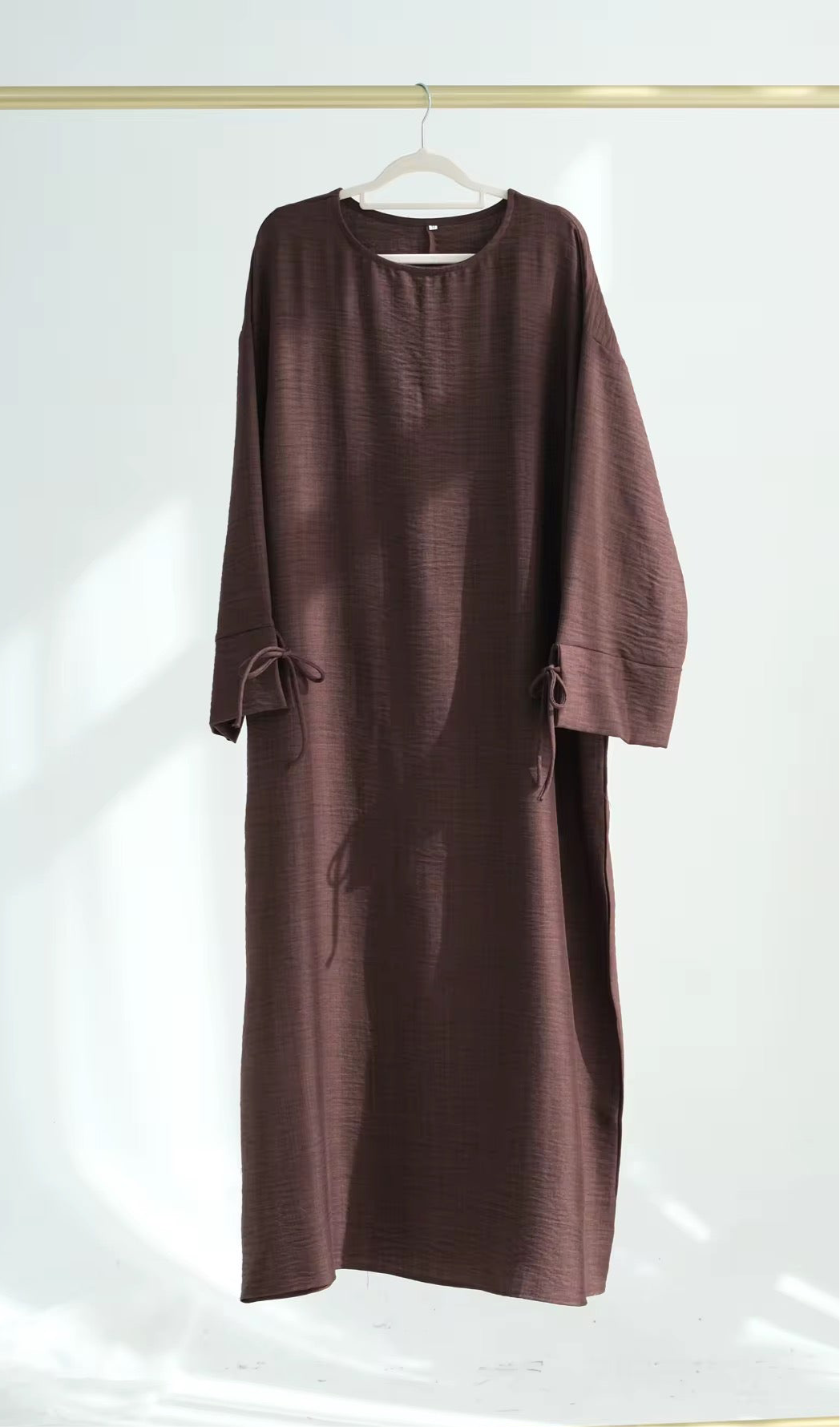 Rihla Ribbon Sleeve Abaya- Wide Fit Maxi