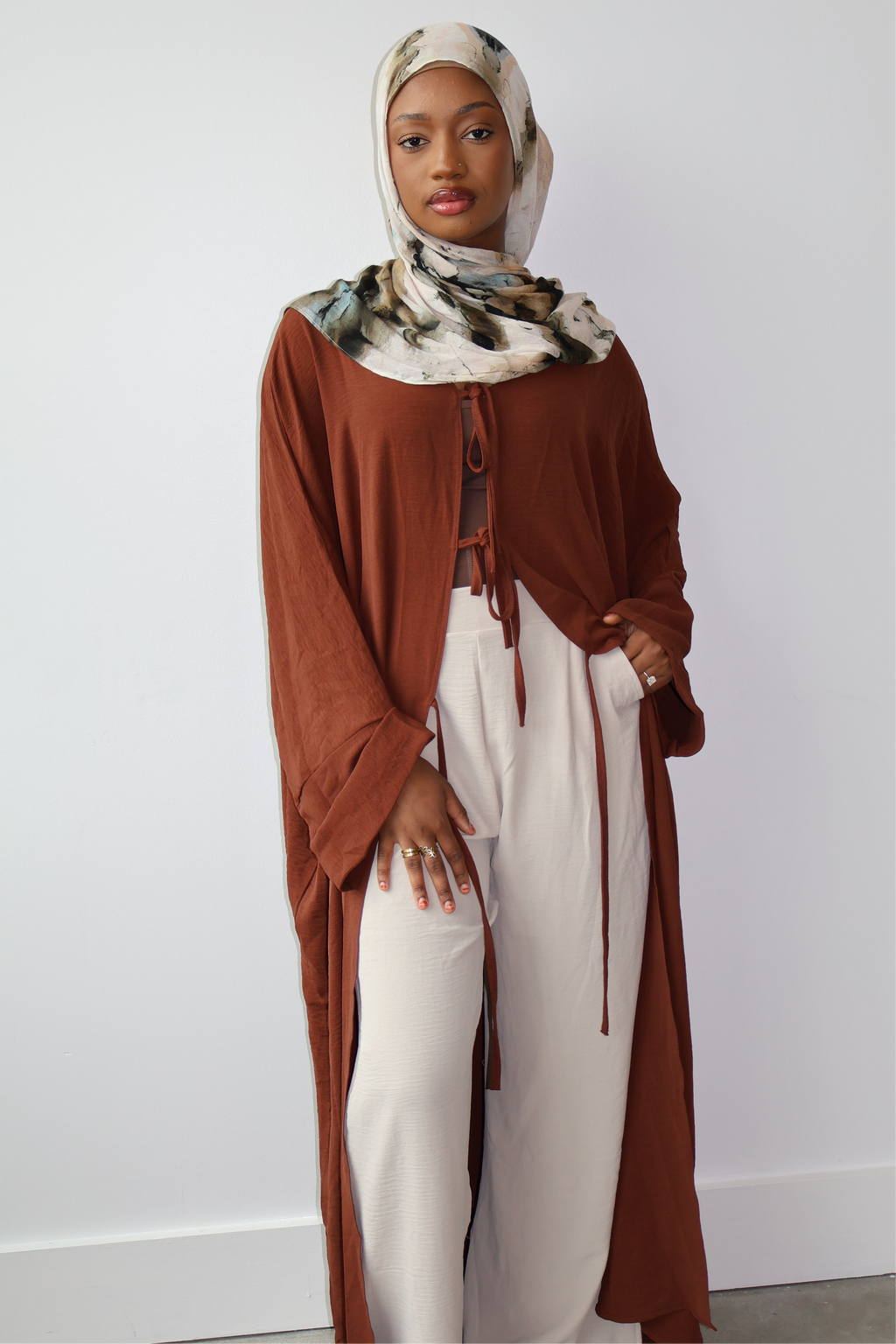 Sahar Ribbon-Tied Abaya