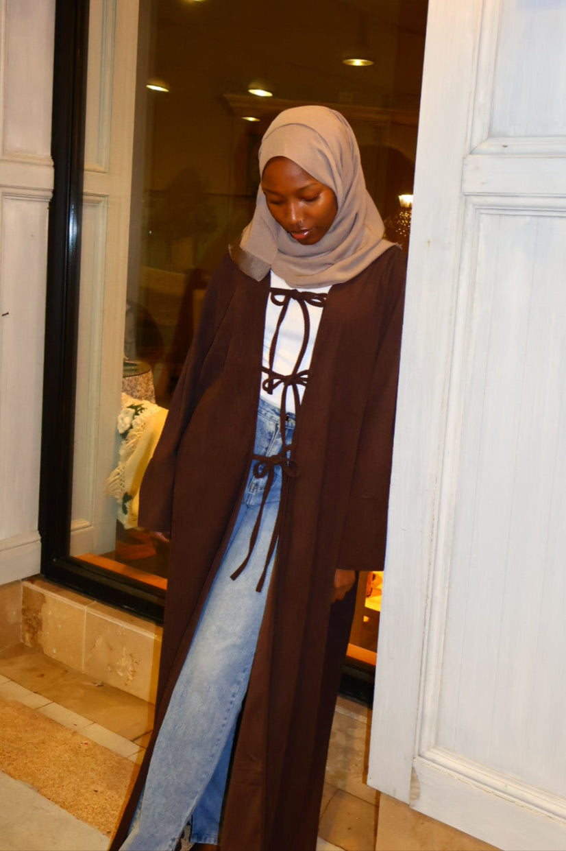 Rawan Corduroy Open Abaya