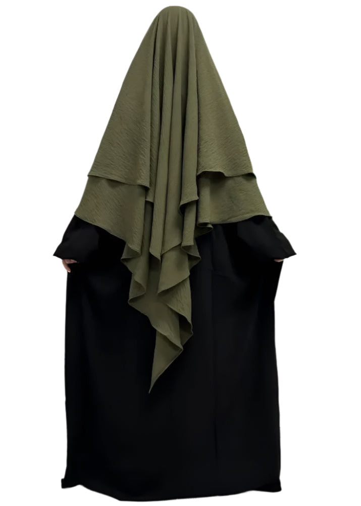 Double Layer Khimar- Plus Size