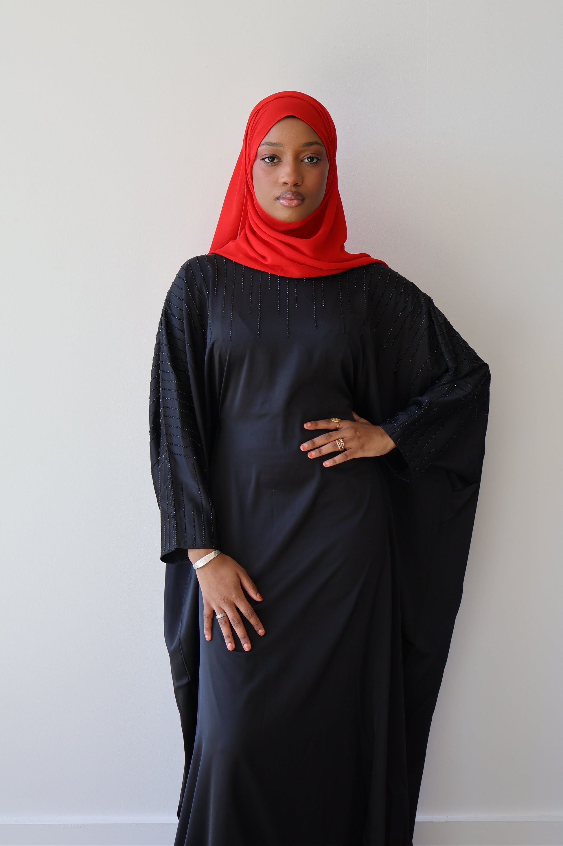 Zayna Rhinestone Butterfly Abaya