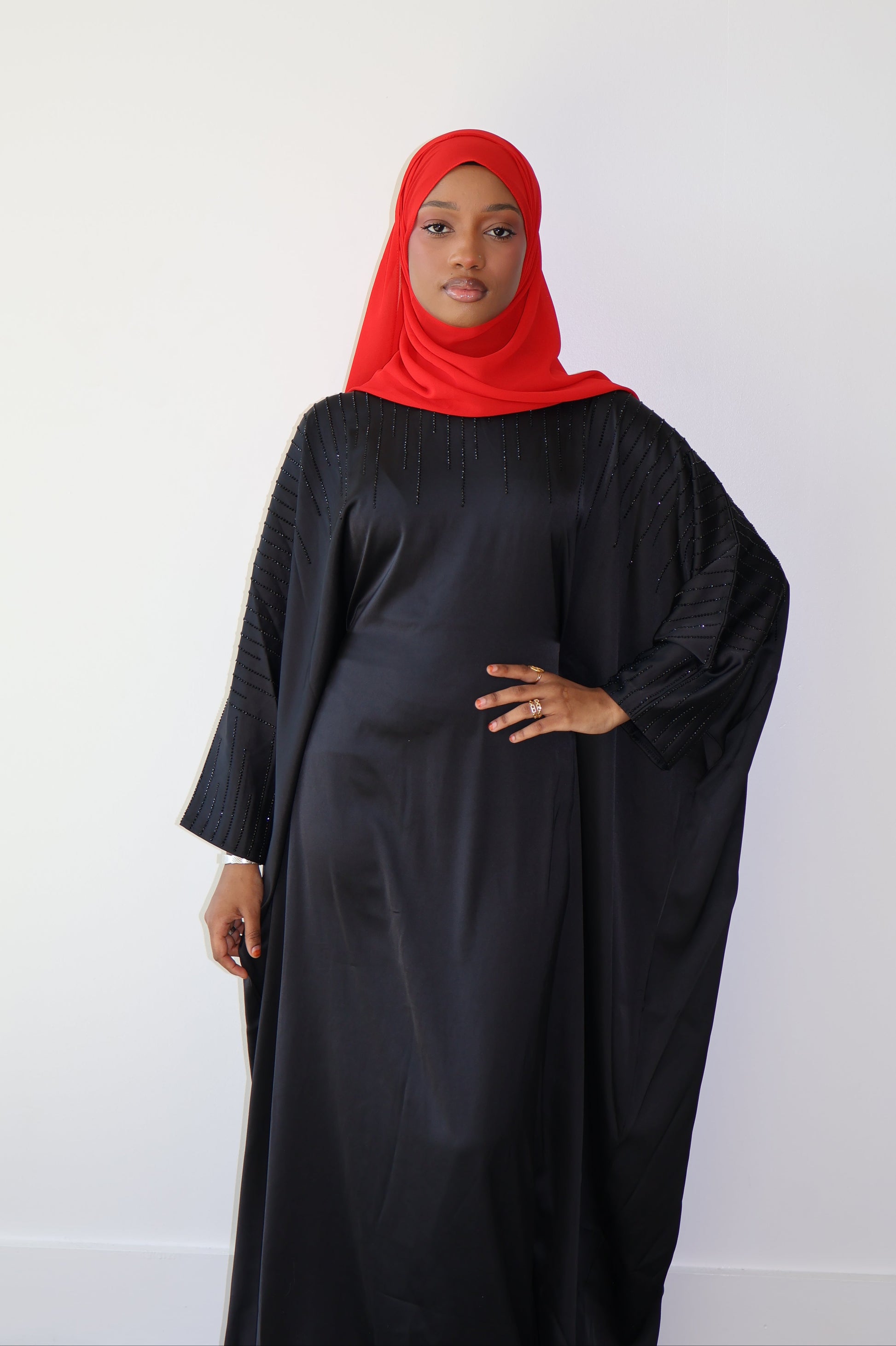 Zayna Rhinestone Butterfly Abaya