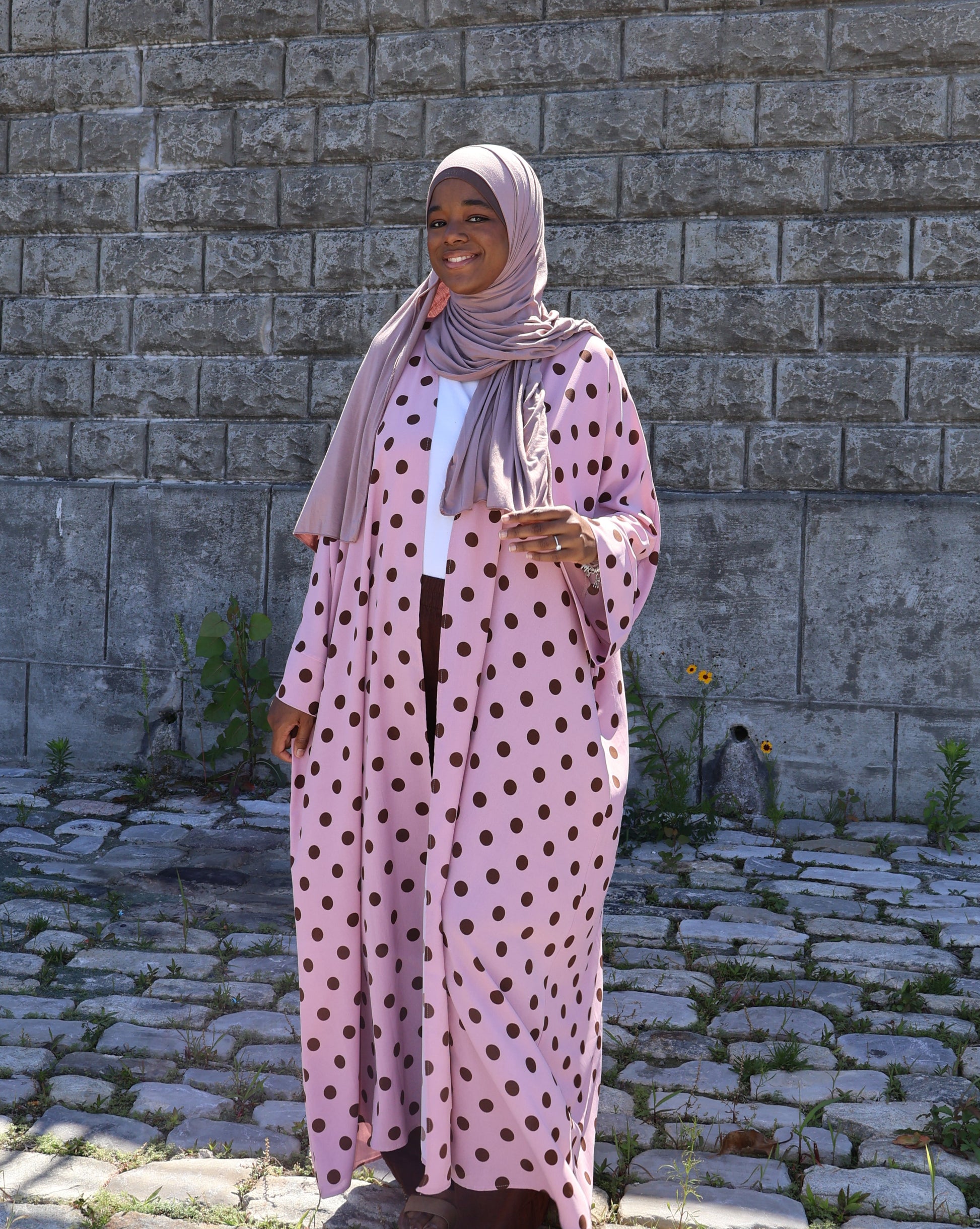 Polka Dot 2-Piece Abaya Set