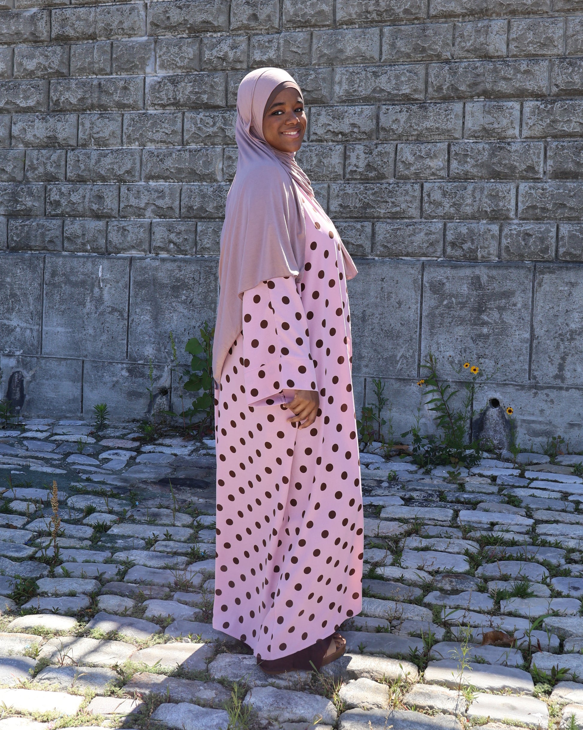 Polka Dot 2-Piece Abaya Set
