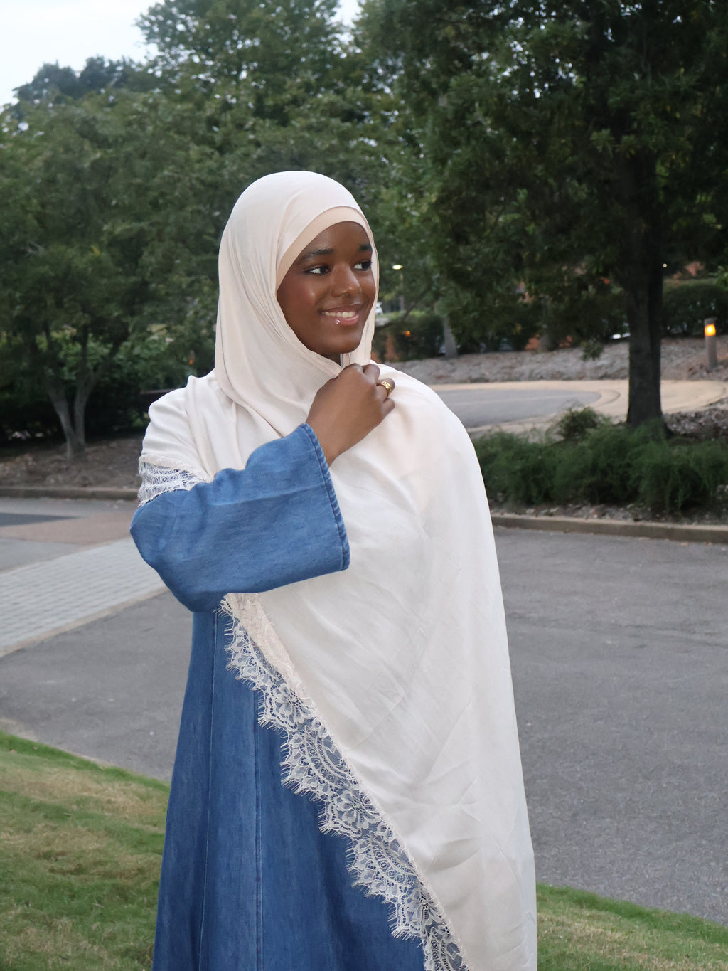 Lace Trim Modal Hijab