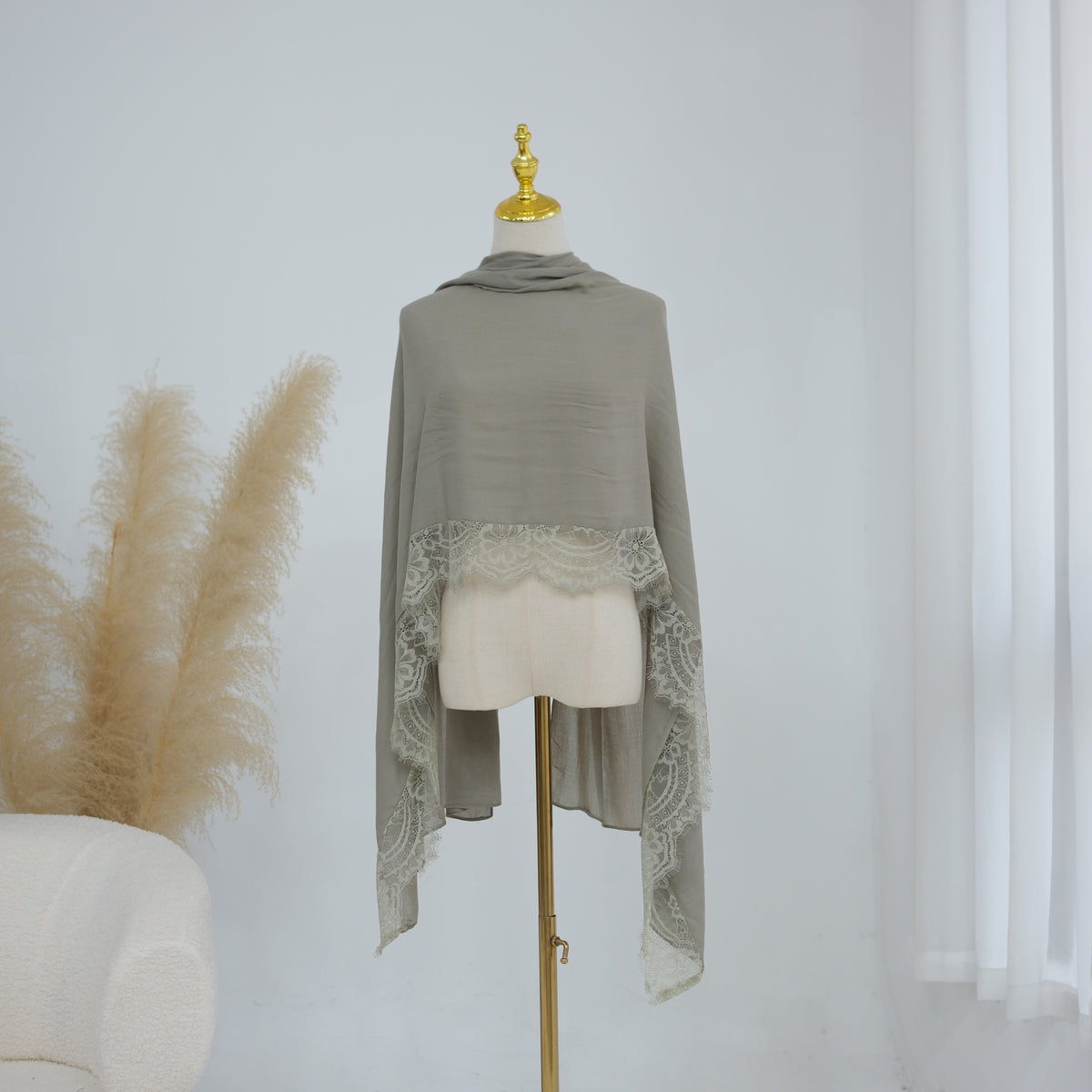 Lace Trim Modal Hijab