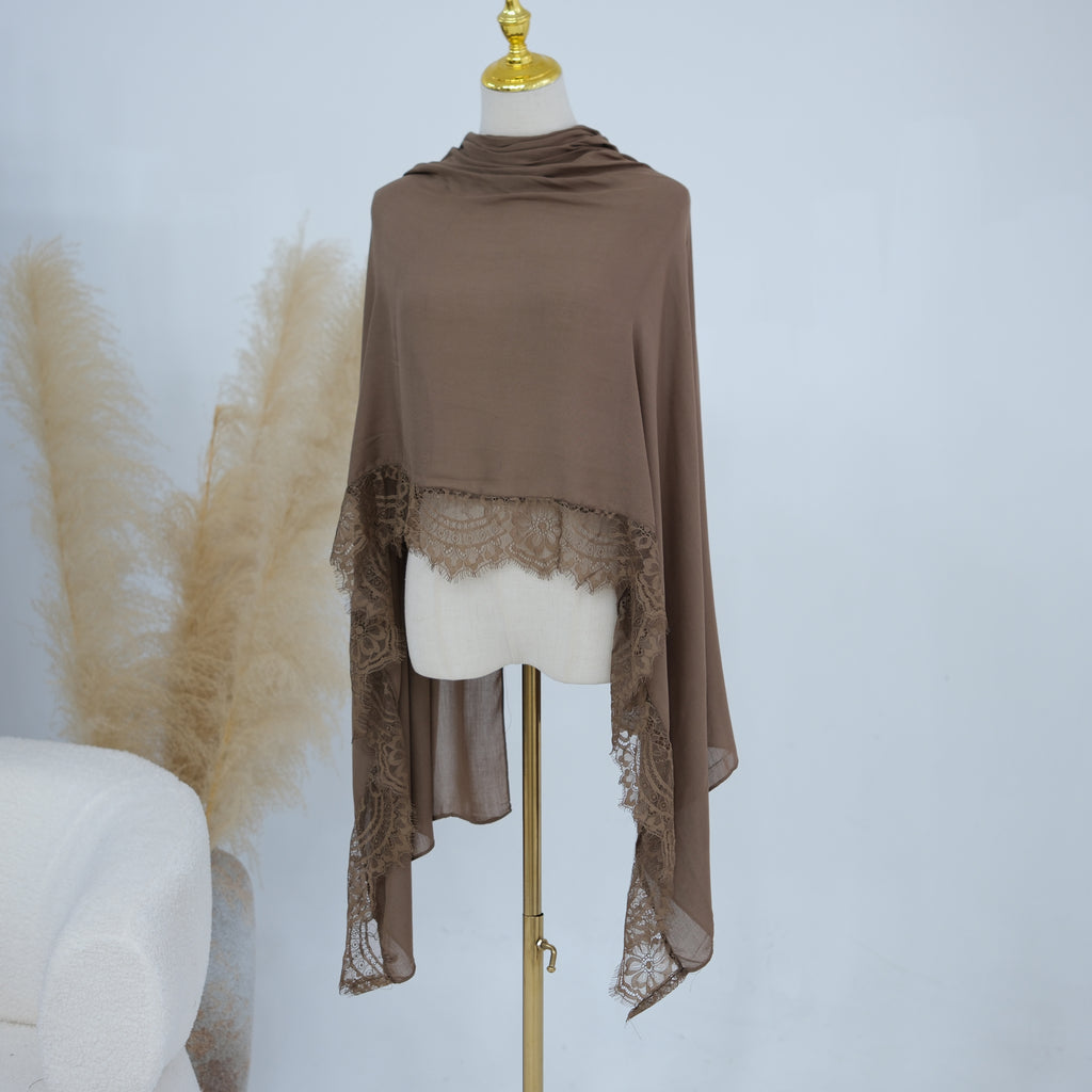 Lace Trim Modal Hijab